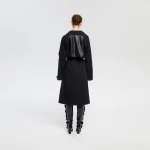 LEE - Unisex Oversize Kesim Deri Detaylı Trenckot - Back - pamtouch com