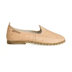 RUSTIC CHIC Low Heel Handmade - Pam Touch Shoes - Beige - Side - pamtouch com